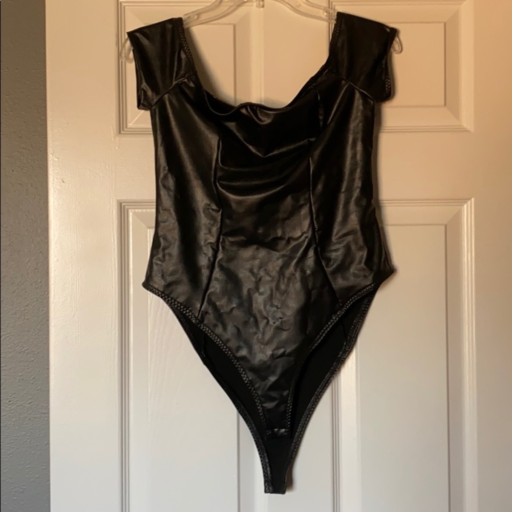 Faux Leather Bodysuit